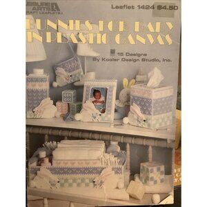 Leisure Arts Plastic Canvas Pattern Leaflet 424 Bunnies For Baby 15 Designs